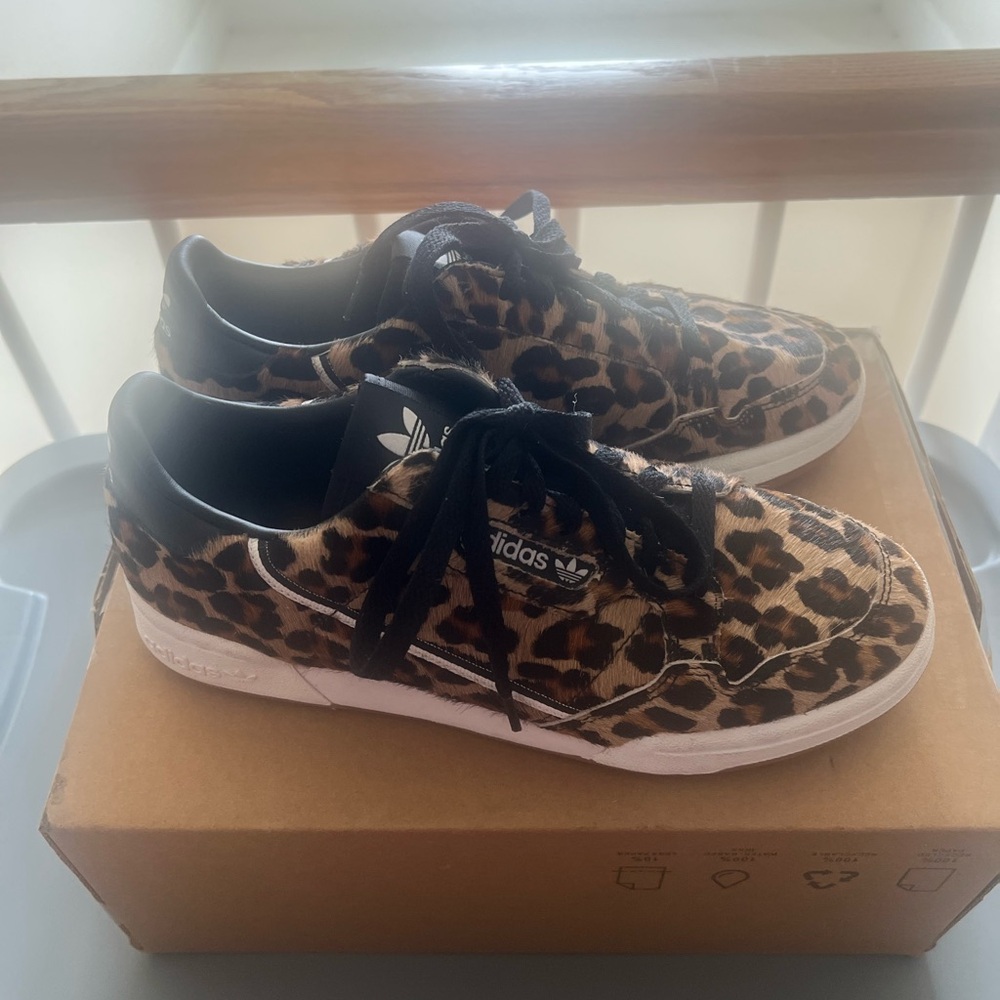 Adidas Leopard Pattern Sneakers with Black Accents